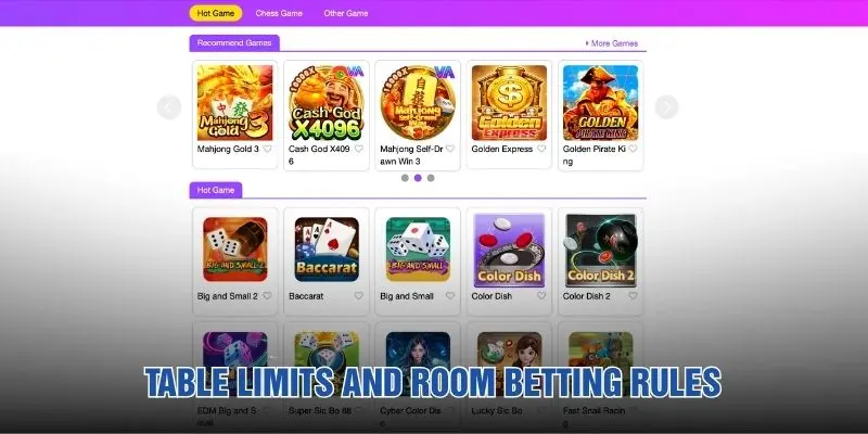 Table Limits and Room Betting Rules