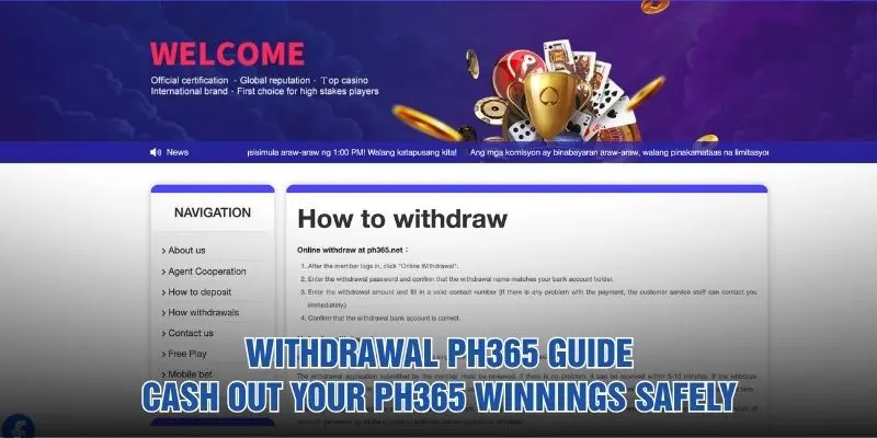 Withdrawal PH365 guide: cash out your PH365 winnings safely